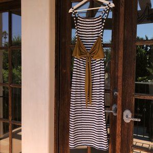 Striped Low Back Maxi Dress